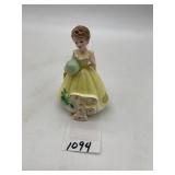 JOSEF ORIGINALS GIRL FIGURINE, YELLOW DRESS,
