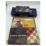 PICTIONARY GAME, MB DEUCE CARD GAME, CHECKERS AND