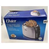 OSTER BRUSHED STAINLESS STEEL 2-SLICE TOASTER,