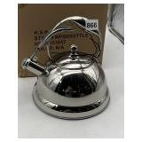 WOLFGANG PUCK STAINLESS STEEL WHISTLING KETTLE W/