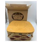 PETERBORO BASKET CO. WOVEN WOOD BASKET, RED