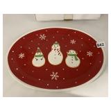 HALLMARK CHRISTMAS OVAL SERVING PLATTER W/