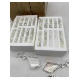 ASSORTED CLEAR CRYSTAL CHANDELIER PRISMS,
