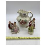 COVENTRY PORCELAIN FIGURINES, CERAMIC PITCHER W/