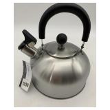 MAINSTAYS WHISTLING TEA KETTLE, BRUSHED STAINLESS