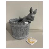 GIRL NEXT DOOR BY CAROLYN RABBIT BARREL PLANTER,