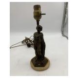 VTG FIGURATIVE TABLE LAMP, CAST METAL