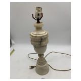 MARBLE URN FORM LAMP BASE, CARVED DECORATIVE