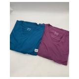 D&CO. ESSENTIALS V-NECK T-SHIRTS, PURPLE & TEAL,