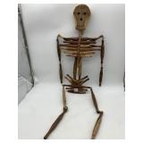 FOLK ART WOODEN SKELETON FIGURE, ARTICULATED