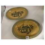 PFALTZGRAFF CERAMIC OVAL PLATTERS, FOLK ART HOUSE