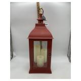 CANDLE IMPRESSIONS - RED PATINATED LANTERN W/
