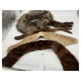 VINTAGE FOX AND MINK FUR STOLES, COLLARS,
