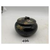 VTG MADE IN JAPAN CERAMIC DECORATIVE JAR, BLACK