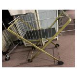 FOLDING LAUNDRY CART, METAL WIRE BASKET, ON