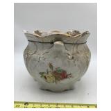 ANCHOR POTTERY PLANTER, FLORAL DECORATION, GILT