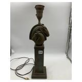 BRONZE-TONE METAL HORSE HEAD TABLE LAMP, FIGURAL
