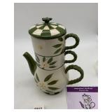 TEMPTATIONS BY TARA OLD WORLD STACKING TEA SET W/