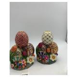 RADKO EASTER EGG & FLORAL CANDLE HOLDERS, PR.