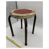 VINTAGE INDUSTRIAL METAL STOOL, ROUND SEAT,