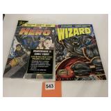 HERO ILLUSTRATED, WIZARD #37 COMIC MAGAZINES W/