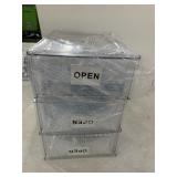 STACKING CLEAR PLASTIC STORAGE CONTAINERS.