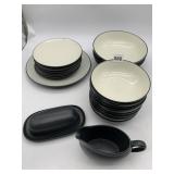 NORITAKE COLORWAVE GRAPHITE DINNERWARE SET,
