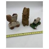 WOODEN SHEEP PULL TOY, WOODEN ROOSTER PULL TOY,