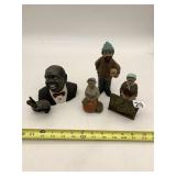 VINTAGE RESIN FIGURINES, MARKET VENDORS, SPEAKER