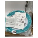 DENI FOOD STORAGE PLATES, TEAL RIM, NIP.