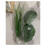 ARTIFICIAL PALM FOLIAGE, FAUX GRASS STEMS,