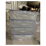 PLASTIC FOOD STORAGE CONTAINERS W/ BLUE LOCKING