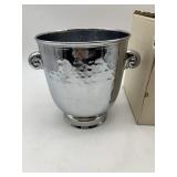 SILVER-TONE HAMMERED CHAMPAGNE BUCKET, POLISHED