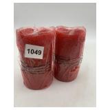 SOLARE RED FLAMELESS PILLAR CANDLES, TIMER