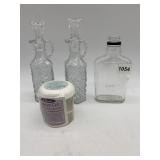 MUSEUM GEL, CLEAR GLASS FLASK BOTTLE, GLASS