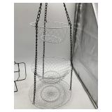 COLLAPSIBLE HANGING WIRE BASKET SET, BLACK METAL
