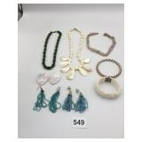 NECKLACE WITH SHELLS BEADED EARRINGS NECKLACES