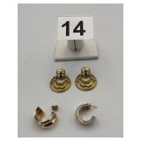 IRISH DADAGH EARRINGS 2 TONE & GOLD TONE BRUSH