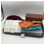 ASSORTED BOXES ORGANIZERS POUCHES FOR JEWELRY