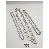 CHAIN NECKLACES SILVERTONE TRIFARI 34" MONET