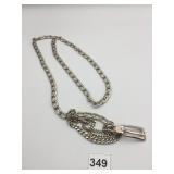 CALVIN KLEIN 43 INCH SILVER TONE CHAIN BELT
