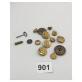 BUTTONS GOLD TONE MILITARY STYLE
