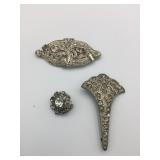 ART DECO RHINESTONE PIN BROOCH A COUPLE TINY