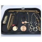 ASSORTED NECKLACES GOLD TONE BRACELETS
