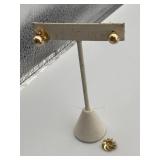 14K GOLD STUD EARRINGS W/ PINWHEEL SURROUND 4.0