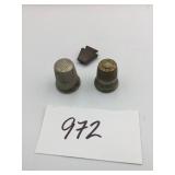 TWO THIMBLES MADE IN GERMANY KEYSTONE PIN/BADGE