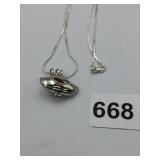 WISH PEARL LIP PENDANT SILVER 925 CHAIN NECKLACE