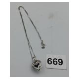 WISH PEARL HEART PENDANT NECKLACE SILVER 925
