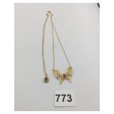 BUTTERFLY PENDANT NECKLACE 14 KGE SMALL