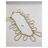 GOLD TONE 34" CHAIN BELT WITH TWISTED LOOPS
